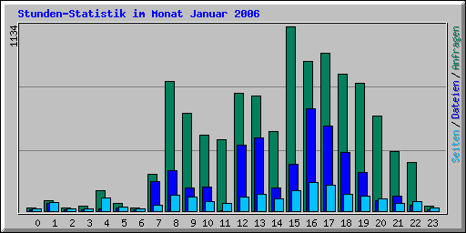 Stunden-Statistik im Monat Januar 2006